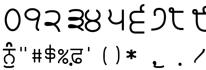 Punjabi Typewriter Old Font OTHER CHARS