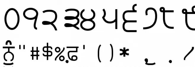 Punjabi Typewriter Old Font OTHER CHARS