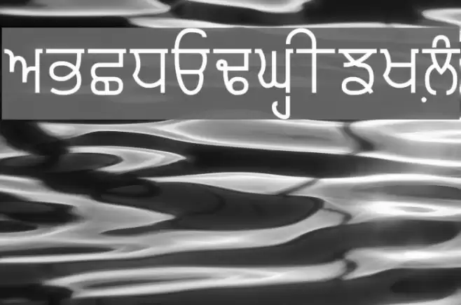 Punjabi Typewriter Schriftart examples