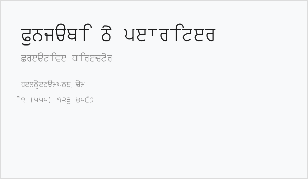 Punjabi Typewriter Business Card