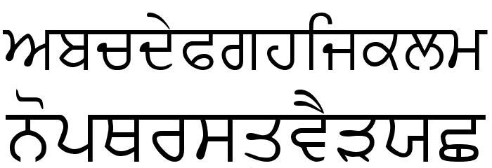 PunjabiText Font LOWERCASE