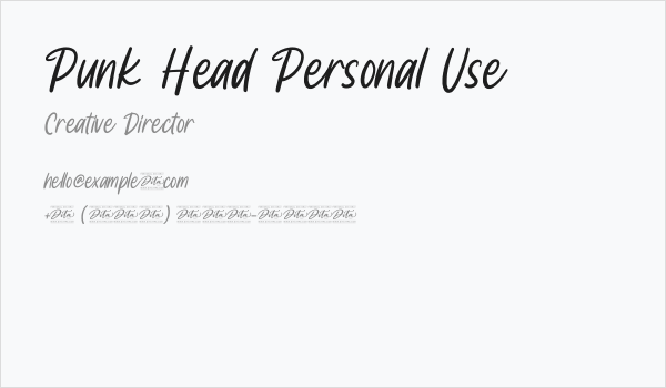 Punk Head Personal Use Business Card