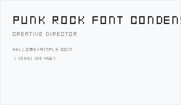Punk Rock Font Condensed Thin Business Card