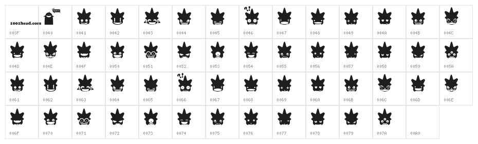 Punk Smileys Character Map
