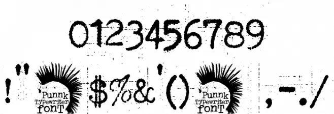 Punk Typewriter Font OTHER CHARS