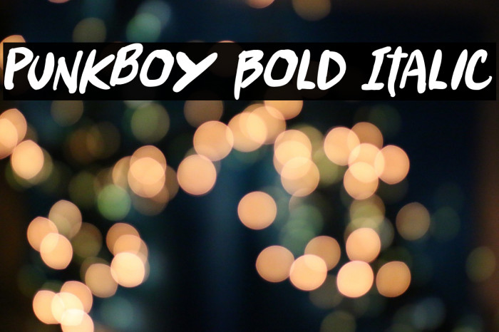 Punkboy Bold Italic Font examples