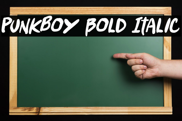 Punkboy Bold Italic Font examples