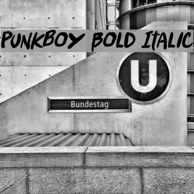 Punkboy Bold Italic Font examples