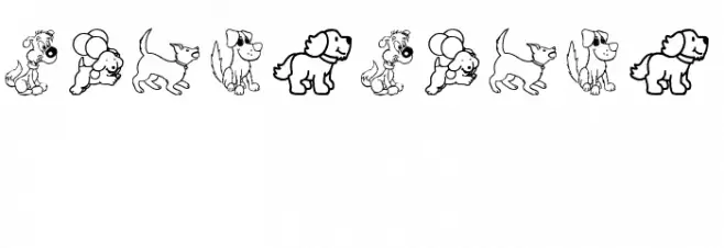 Pupies Font Alte caractere