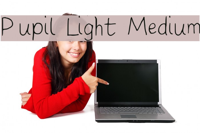 Pupil Light Medium Font examples