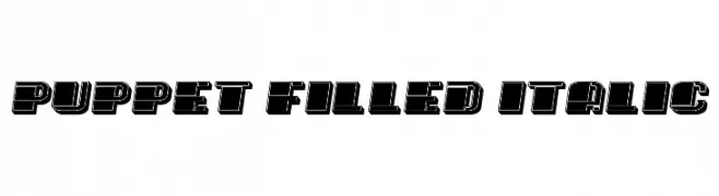 Puppet Filled Italic  les polices de caractères gratuit tlcharger