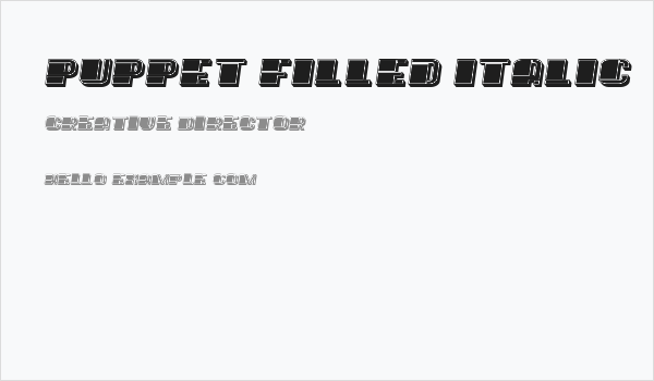 Puppet Filled Italic Business Card