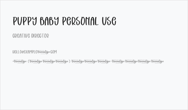 Puppy Baby Personal Use Business Card