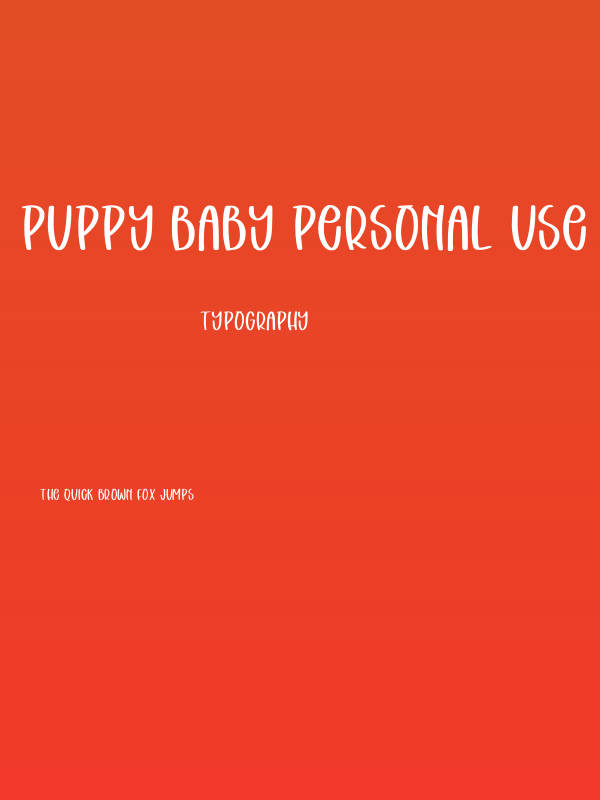 Puppy Baby Personal Use Poster