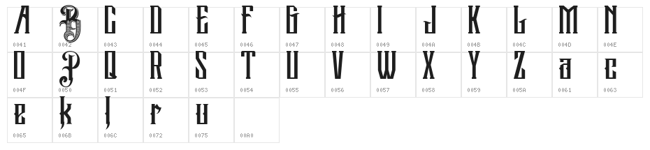 Pure Black Demo Character Map