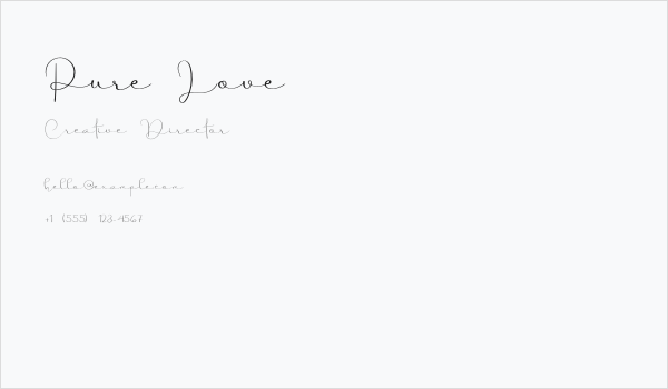 Pure Love Business Card