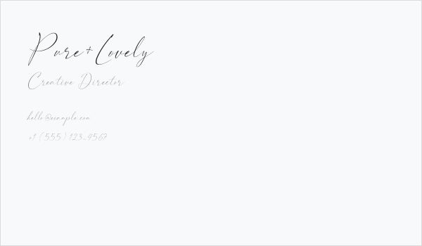 Pure+Lovely Business Card