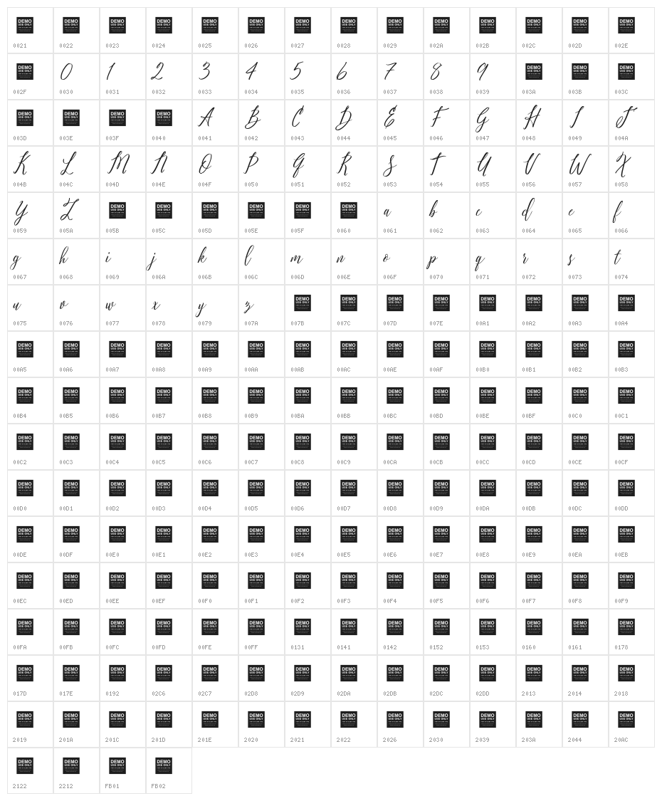 Pure Seduction Character Map