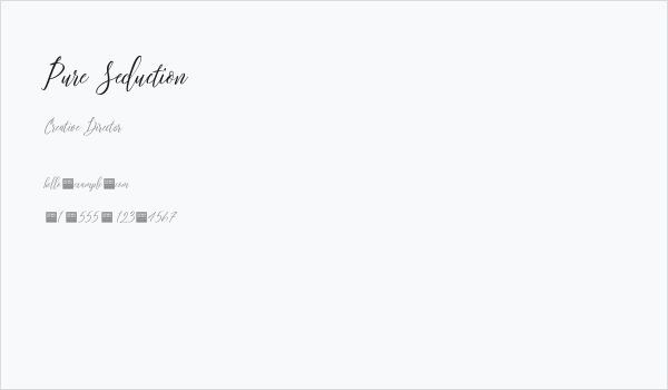 Pure Seduction Business Card