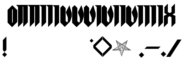 Pure evil 2 Font OTHER CHARS