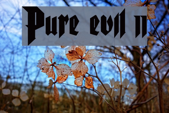 Pure evil 2 Font examples