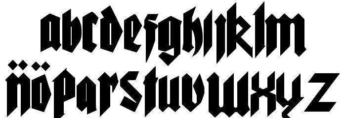 Pure evil 2 Font LOWERCASE