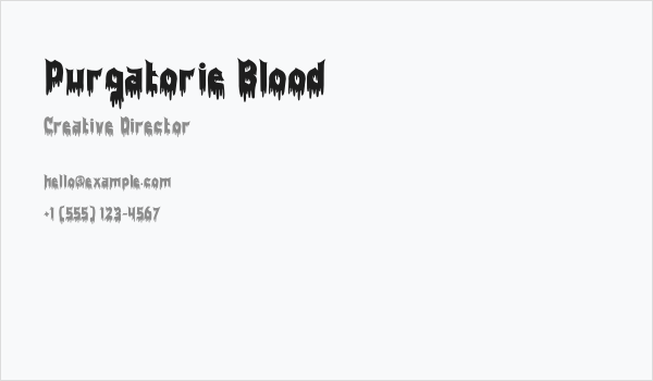 Purgatorie Blood Business Card