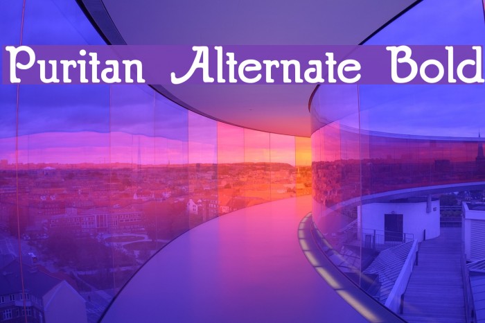 Puritan Alternate Bold Шрифта examples