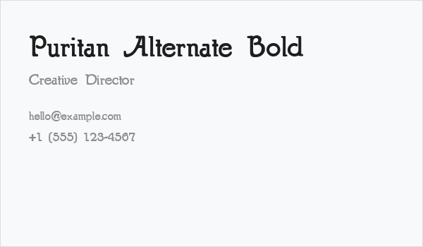 Puritan Alternate Bold Business Card