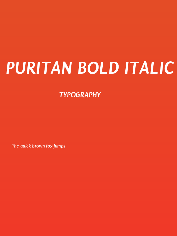 Puritan Bold Italic Poster