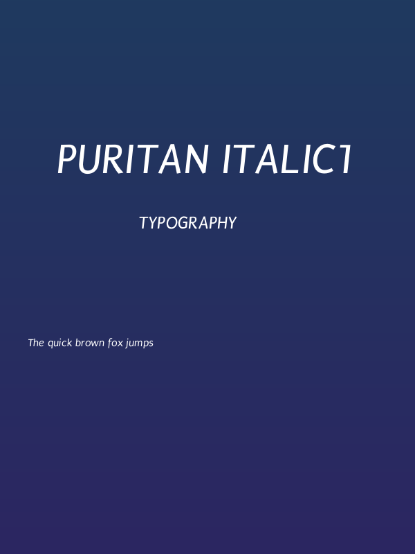 Puritan Italic1 Poster