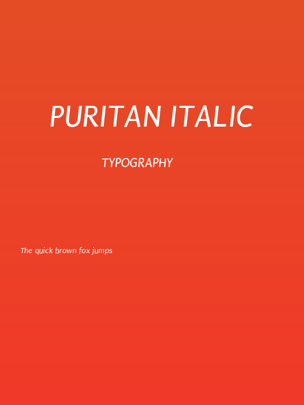 Puritan Italic Poster