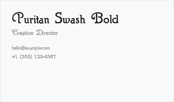 Puritan Swash Bold Business Card