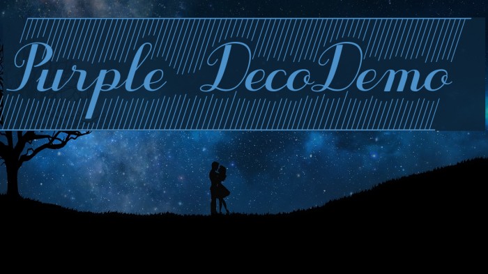 Purple DecoDemo Font examples