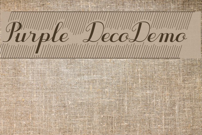 Purple DecoDemo Font examples