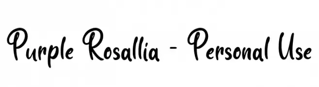 Purple Rosallia - Personal Use  Frei Schriftart Herunterladen