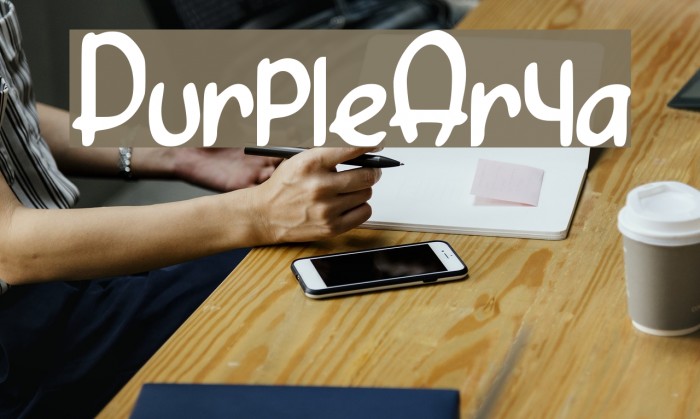 Purple_Arya Font examples