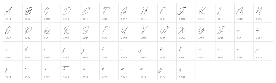 Purplemonths Free Regular Character Map