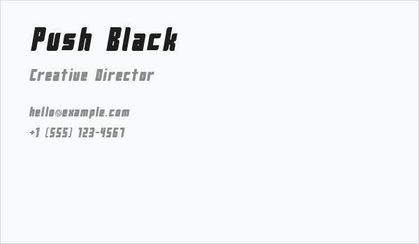 Push Black Business Card