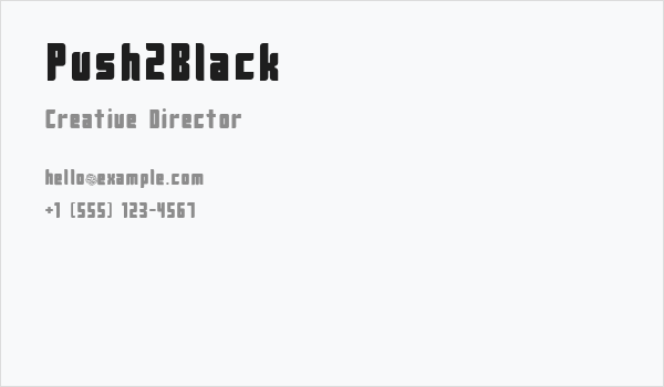 Push2Black Business Card