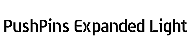 PushPins Expanded Light Font