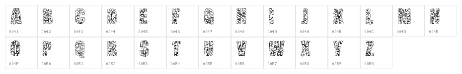 Pustule Regular Character Map