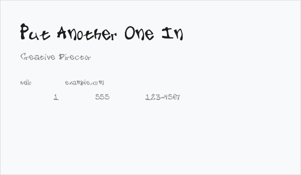 Put Another One In Business Card