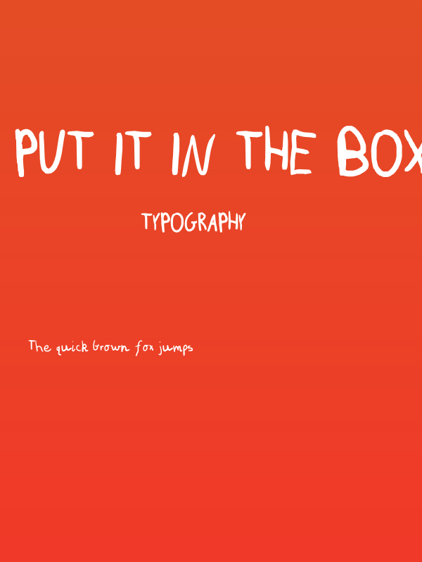 Put It In The Box! Poster