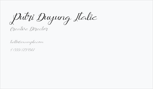 Putri Duyung Italic Business Card