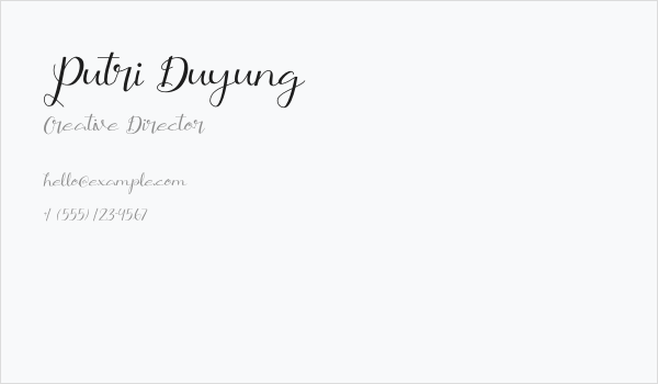 Putri Duyung Business Card