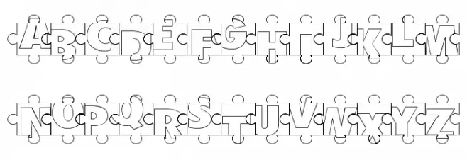 Puzzle Pieces Outline Fonte MAIÚSCULAS