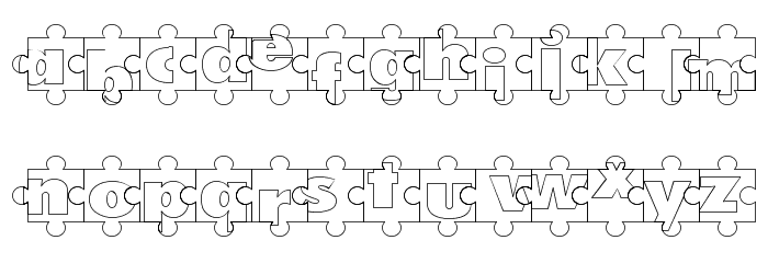 Puzzle Pieces Outline フォント 小文字
