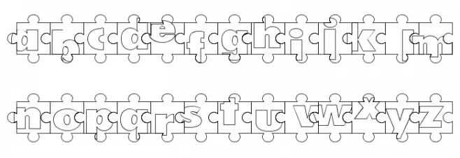 Puzzle Pieces Outline फ़ॉन्ट लोअरकेस