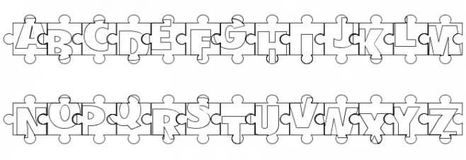 Puzzle Pieces Outlined 字体 大写